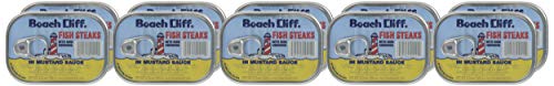 Beach Cliff Bite Size Herring Fish Steaks In Mustard Sauce, 3.75 Ounce