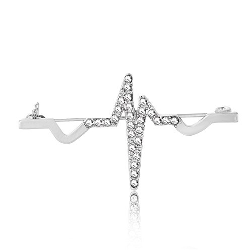 SENFAI Heartbeat ECG Brooch For Women - 10K Gold Plated Trendy Jewelry Gift