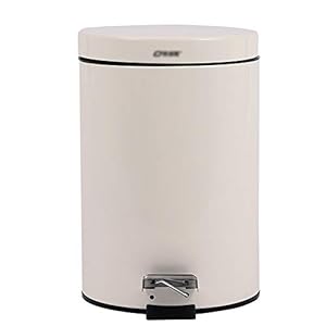 JenLn Container met recycling 7L capaciteit Witte Ronde Mute Trash Can Woonkamer Keuken Badkamer Voet Vuilnisbak (Kleur…