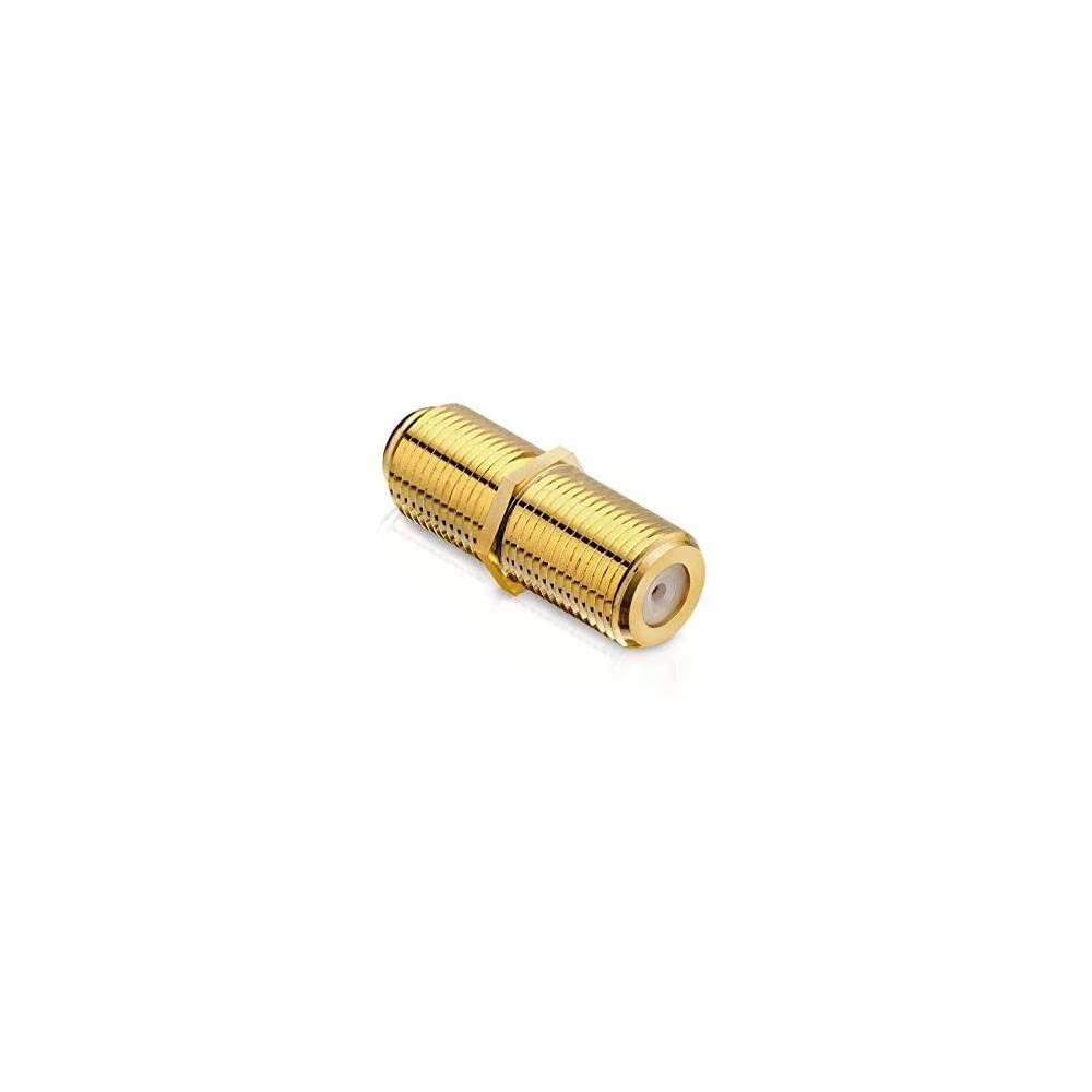 conecto F Connector, F Coupling, F Connector to F Connector, Adapter for Extending Antenna Cables/Coaxial Cables, Gold Plated — image 1