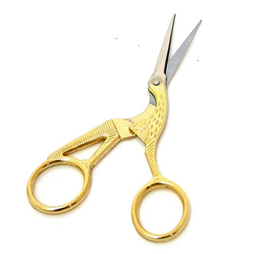 Eraimp 6 Pieces Sewing Seam Ripper Kit - Stork Scissors Gold Small Sharp Tip with 4 x Thread Seam Remover Stitch Unpicker Thread Cutter Tool & Trimming Scissor for Sewing Art Work,Threading,Needlework