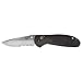 Benchmade - Mini Griptilian 556 EDC Manual Open Folding Knife Made in USA, Drop-Point Blade, Serrated Edge, Satin Finish, Black Handle