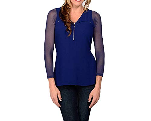 George Gouge Sexy Mesh sets Women Both Side Wear Sheer V-Neck Long Sleeve Seamless Arm Shaper Crop Top Shirt Blouses
