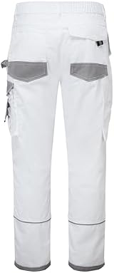Portwest KS54 Men's Slim Fit Painters Work Trousers Knee Pad Pockets White M view 4