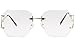 CY SUN OVERSIZE RIMLESS CLASSIC VINTAGE RETRO Style EYE GLASSES Gold Frame (Gold, Pink) (Gold, Clear)