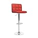 Roundhill Furniture Swivel Red Bonded Leather Adjustable Hydraulic Bar Stool, Set of 2