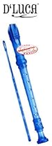 D'Luca MR-100-BL Student 3 Piece Recorder Flute, Blue
