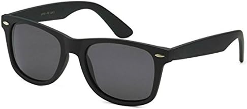 Mersinni Black Retro 80's Casual UV400 Sunglasses (Black Matte Polarized, smoke)