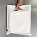SES.CO Thick White Plastic Shopping Bags,Sturdy Retail Bags for Merchandise with Die Cut Handle,Glossy Customer Bags for Boutique/Store/Grocery/Makeup/Clothes/Gift (12x15 Inch,100 Count)