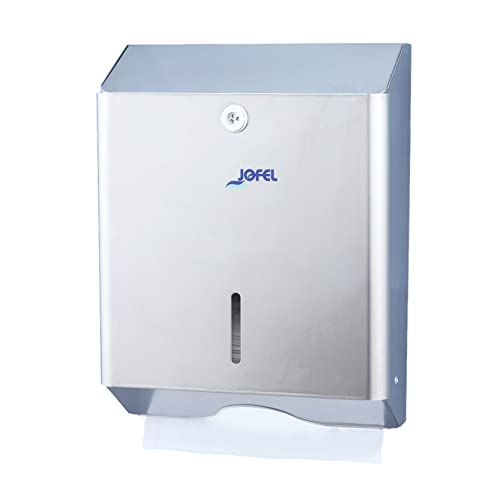 Jofel AH14200 – Zig-Zag Dispenser in Satin Stainless Steel, Satin Stainless Steel