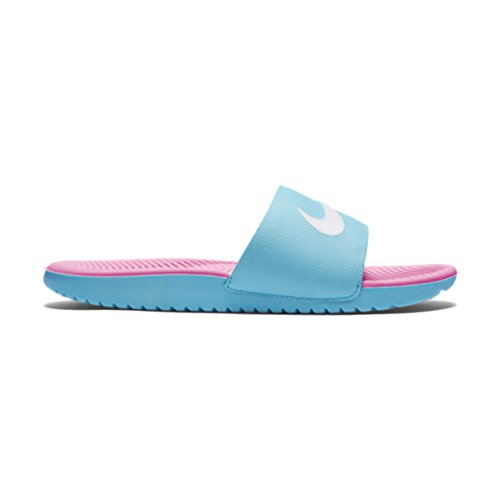 Nike Girls' Kawa Slide Sandal (3 Little Kid M, GAMMA BLUE/WHITE-PINK BLAST)