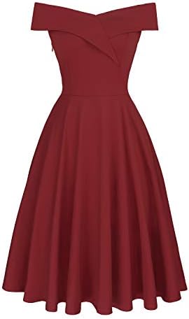 Women's Summer Vintage Off The Shoulder Dresses Party Cocktail Evening Dresses
