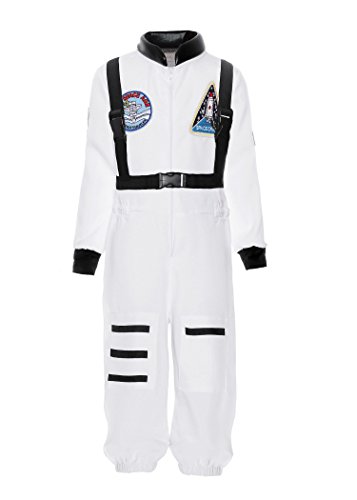 ReliBeauty Boys Kids Children Astronaut Role Play Costume, White, 4T-4