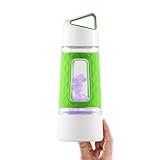 Fruition Hot and Cold Tea and Fruit Infuser Water Bottle with Instant Infusing Basket (Kiwi-Lime)