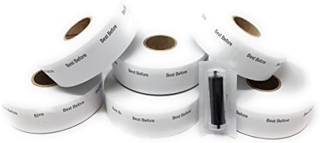 White Pricing Labels—“Best Before” for Monarch 1153 Price Gun – 6 Rolls, 6,000 Pricemarking Labels – With Bonus Ink Roll Included