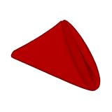 Gee Di Moda Cloth Napkins - 17 x 17 Inch Red Solid Washable Polyester Dinner Napkins - Set of 12 Napkins with Hemmed Edges - Great for Weddings, Parties, Holiday Dinner & More