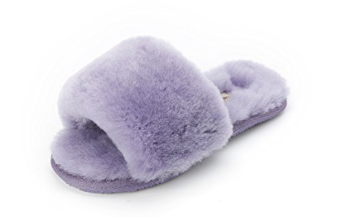 Luxehome women s chic house slippers comfy fur slippers…