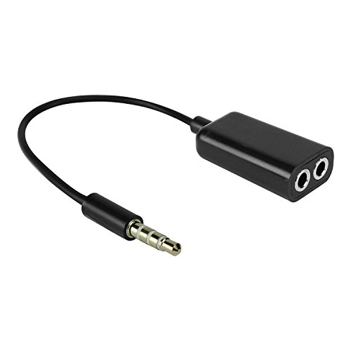 Speaker and Headphone Splitter - Dual 3.5mm Female Input to 3.5mm Male Input Audio Splitter Adapter â€“ by Cellet - Black