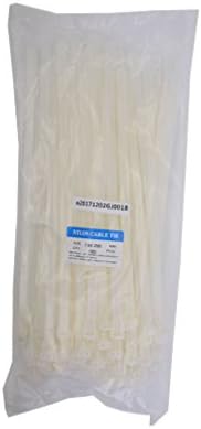 100pcs 10" Reusable Nylon Cable Tie Width 7.6mm Heavy Duty Releasable Plastic Wire Heavy Duty Zip Ties Natural White