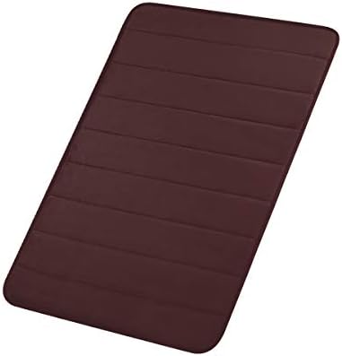 FindNew Non-Slip Soft Microfiber Memory Foam Bath Mat,Toilet Bath Rug,with Anti-Skid Bottom Washable Quickly Drying Bathroom mats (16" X 24", Brown red)
