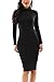YMING Women Turtleneck Long Sleeve Dress Comfy Bodycon Slim Fit Sheath Dress