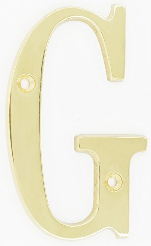 ZW Hardware B100 4 Inch Solid Brass Bright Brass House Letter G