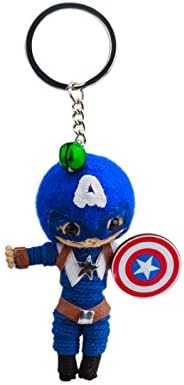 CAPTAIN AMERICA VOODOO STRING DOLL HANDMADE HANDCRAFT KEYCHAIN KEYRING