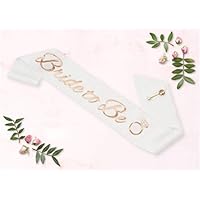PapaKit Sparkling Pearl White Gold Bride to Be Party Sash| Bachelorette Party Favor | Engagement Party Supplies