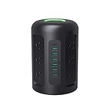 AUKEY Power Strip with 6 USB Ports and 12 AC Outlets and 5 Foot Heavy Duty Extension Cord for Smartphones, Laptop, Tablet, and More Appliances