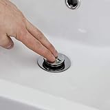 VeeBath WST02 Essentials Basin Clicker Waste Slotted Chrome with Clicker Plug view 2
