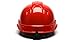 Pyramex Ridgeline Cap Style Hard Hat 4 Point Ratchet Vented Red