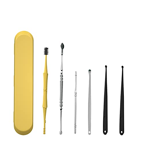 6-in-1 Ear Pick Set, Ear Wax Removal Kit, Professional Ear Cleansing Tool Set, Reusable Ear Pick Earwax Removal Kit with a Storage Box