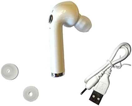 Zoomzie Wireless Bluetooth Earbud V4.1 Single Headphone with Built-in Mic, Comfortable Hands-Free Stereo Earbud, 3-4 Hours Playback Time, 33 ft Wireless Distance, iPhone Android Compatible (White)