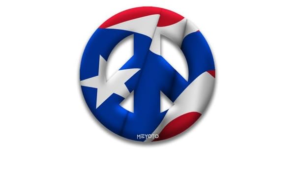 Amazon Com Peace Symbol Magnet Of Puerto Rico Flag By Meyoto Llc