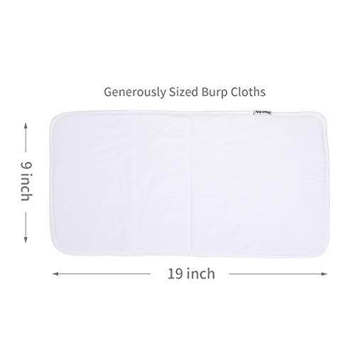 Baby Burp Cloth, 100% Organic Cotton Triple Layer Burp Cloth 19\'\'x9\'\' Large Size Premium Absorbent Burping Rags, 5 Packs Ultra Soft Towels Spit Up Cloths for Babies