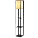 SHINE HAI Shelf Floor Lamp for Living Rooms,Bedrooms, Modern Standing Light with Asian Wood Frame Design, Open Box Display Shelves - Black