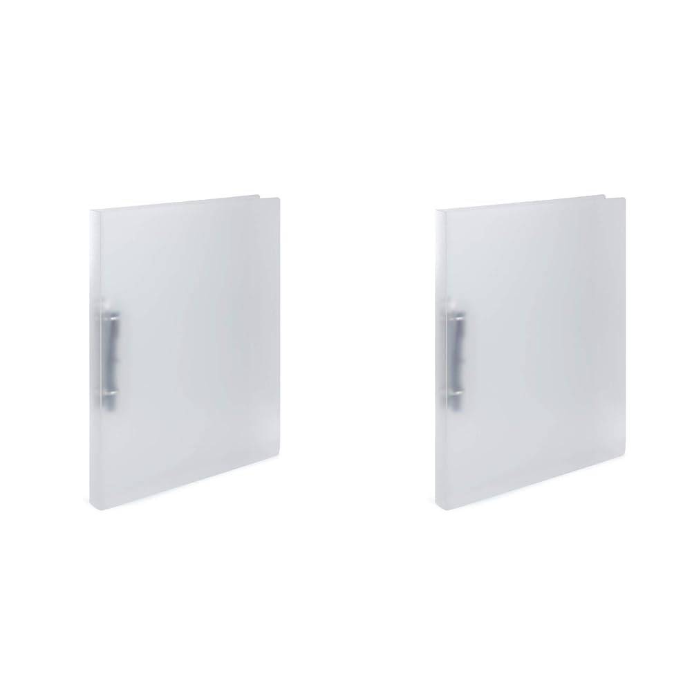 HERMA Ring Binder Translucent in White, A4, 25 mm Spine, Slim 2-Ring Binder Made of Plastic (Pack of 2) — image 1