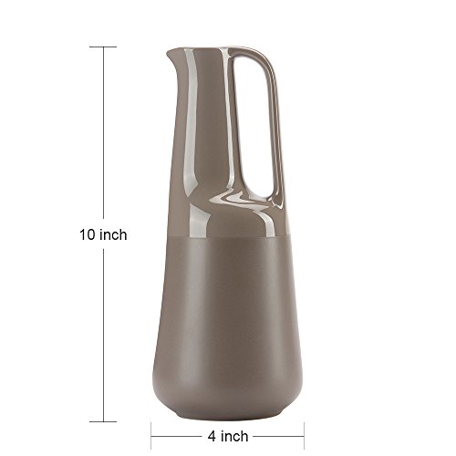 ZENS | Vintage Porcelain Carafe | Dual Matte Gloss Surface | Easy Pour | Heat Resistant & Dishwasher Safe | 37 oz (1100 ml) | Coffee Brown