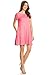 Simlu Coral Pink T Shirt Dress Plain Basic Casual Summer Dress with Pockets Cute Short Pink Dress, 3X
