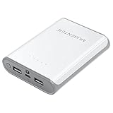 Mugenter 10000mAh External Battery Charger, Dual USB Total 3.1A Output and 2A Input Portable Charger Power Bank with Flashlight