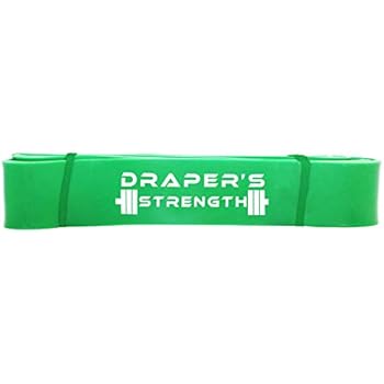Draper's Strength Heavy Duty Pull Up Assist and Powerlifting Stretch Bands (Single Band or Set) 41-inch #5 Green (50-120 Lbs) 1-3/4