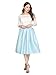 Maggie Tang Women's A-Line Pleated High Waisted Street Skirt Skater Skirt