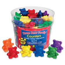 Three Bear Family Counters, Rainbow Set, 96Pcs, Multi, Sold as 1 Set, 96 Each per Set