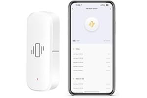 IHSENO 2.4G WiFi Vibration Sensor Shock Alarm Detector SmartLife/Tuya Smart App Notification for Indoor Window Security Door Alarm