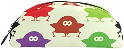 BONIPE Colorful Cartoon UFO Pattern Pencil Case Pen Bag Pouch Holder Coin Purse Cosmetic Makeup for Trave Office