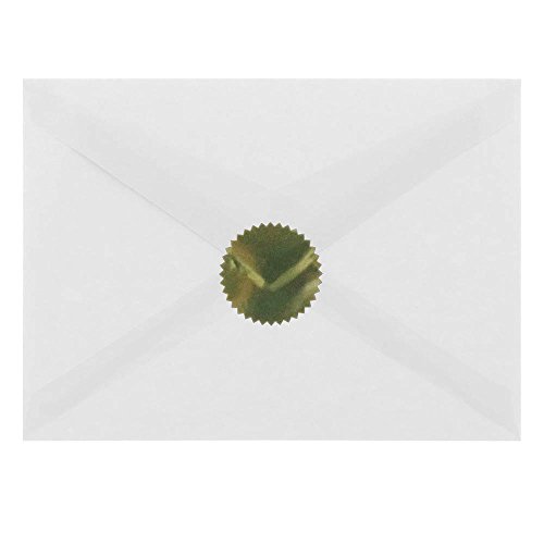 JAM PAPER Circle Label Wafer Seals with Serrated Edges - 1.5 Inch Diameter - Gold - 100/Pack - Thumbnail 2