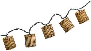 Luckytown Home Product Four Seasons Courtyard AC-156-7-FS 10-Light Bamboo Cylinder String Light Set