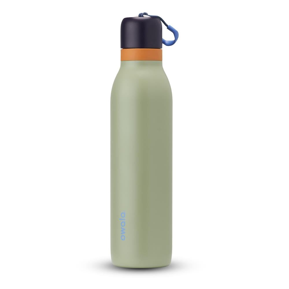 Owala FreeSip Twist Insulated Stainless Steel Water Bottle with Straw for Sports and Travel, 710ml, Blue, Green (Camo Cool)
