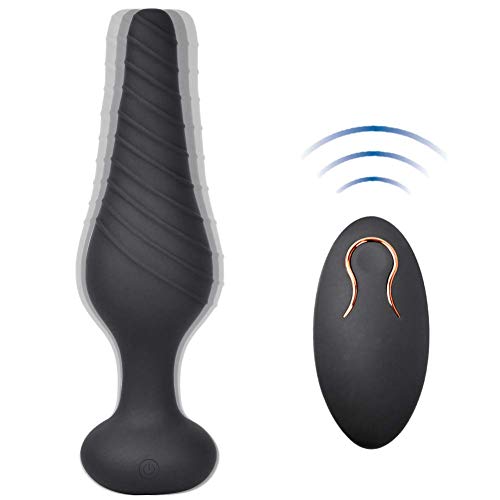 Vibrating Anal Vibrator with 10 Vibration Modes, Rechargeable Silicone Butt Plug Massager