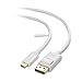 Cable Matters USB C to DisplayPort 1.4 Cable - 6ft, Support 8K@60Hz / 4K@240Hz, Thunderbolt 4 to DisplayPort Cable, Display Port to USB C, White - Not for Portable USBC Monitor